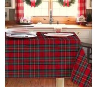 Tovaglia di Natale,Rettangolare Tessuto Tinto Filo Originale Lurex Tartan Prodotta In Italia,Tovaglia Natalizia Made In Italy,Fantasia Scozzese Disponibile in più Colori e Misure (A-Rosso, 140x180)