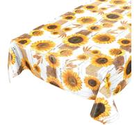Tovaglia Di Tela Cerata, Lavabile, Motivo a Girasoli, Estiva, in Diverse Dimensi