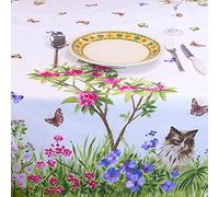 Tovaglia Disegni Acquarello Puro Cotone Stampa Fantasia Italiana - Cani Gatti, Rettangolare x8 220