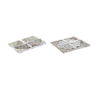 Tovaglia e tovaglioli DKD Home Decor 2 Unità 150 x 150 x 0,5 cm Beige Bianco