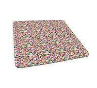 Tovaglia geometrica, motivo a triangolo agulare, poligoni in colori arcobaleno, illustrazione ornata, bordo elastico, adatta per catering e cucina, adatta per tavoli quadrati da 71,1 x 71,1 cm,
