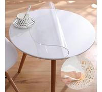 Tovaglia Impermeabile Trasparente, 120cm Copertura Chiara Rotonda della Tavola del PVC, Biancheria da Tavola Rotonda di Plastica della Tavola del PVC di Spessore 1.5mm