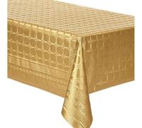 Tovaglia in carta damascata in oro | Effetti Tessuto - Dispersore | Larghezza 1,20 m | Decorazione per feste | Tavola Eco (Rotolo di 20 metri)