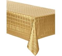 Tovaglia in carta damascata in oro | Effetti Tessuto - Dispersore | Larghezza 1,20 m | Decorazione per feste | Tavola Eco (Rotolo di 6 metri)