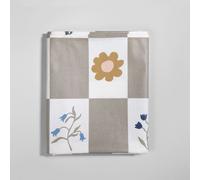 Tovaglia in cotone a quadri e fiori multicolori 150x250 cm