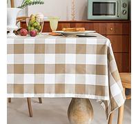Tovaglia in cotone e lino a scacchi, 89 x 260 cm, riutilizzabile e lavabile, ideale per tavoli da pranzo da giardino, perfetta per la casa e gli eventi