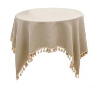 Tovaglia in cotone e lino in stile bohémien con nappe, perfetta aggiunta alla decorazione del tuo matrimonio e ricevimento (D)