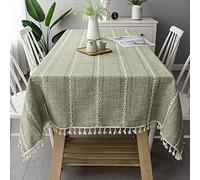 Tovaglia in cotone e lino pesante, 80 x 230 cm, resistente alla polvere, perfetta per cucina e sala da pranzo, elegante tovaglia rettangolare per la decorazione della casa
