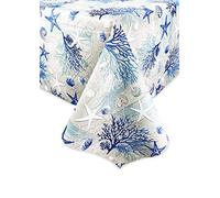 tovaglia in COTONE mare MARINO coralli BLU - Cm. 140x140 x4 persone
