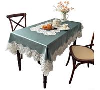 Tovaglia in flanella resistente al calore e alla polvere, pizzo decorativo per caffè e tavoli da pranzo, adatta per uso domestico (110 x 110 cm)
