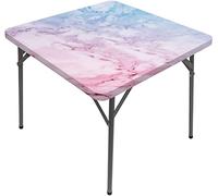 Tovaglia in marmo, tonalità pastello nuvolosa e linee screpolate macchiate dal design shabby antico, adatta per soggiorno, camera da letto, tavolino quadrato, adatta per tavolo quadrato da 50,8 x 50,8