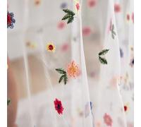 Tovaglia in pizzo con fiori colorati ricamati per decorazione cucina sala da pranzo, tessuto in poliestere trasparente, lavabile in lavatrice, si adatta a tavoli di diverse dimensioni (150 x 100 cm)