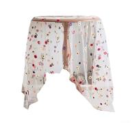 Tovaglia in pizzo con fiori colorati ricamati per decorazione cucina sala da pranzo, tessuto in poliestere trasparente, lavabile in lavatrice, si adatta a tavoli di diverse dimensioni (150 x 180 cm)