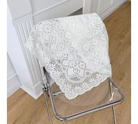 Tovaglia in Pizzo Elegante Motivo Vuoto Copritavolo Morbido e Confortevole per lo Sfondo del Bar di Casa in Cotone (90x90 cm)