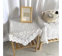 Tovaglia in pizzo splendidamente realizzata, si abbina perfettamente a temi rustici e moderni in occasione di eventi (120 x 120 cm)
