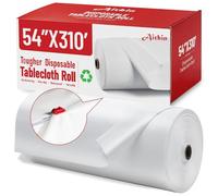 Tovaglia in plastica 310 Ft X 54 in tovaglia usa e getta in plastica bianca con ogni taglio, taglierina scorrevole in plastica di alta qualità, rotolo di copertura per picnic, feste, compleanni