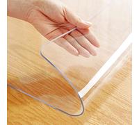 Tovaglia in plastica trasparente, 101 x 305 cm, lunga, per tavolo da buffet per matrimoni, tavolo da pranzo, tavolo da conferenza, banchetto, protezione da tavolo, in PVC, vinile e poliestere
