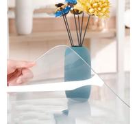 Tovaglia in plastica trasparente da 2 mm con bordo smussato a 60°, protezione per tavolo rettangolare in PVC impermeabile per scrivania da ufficio, 50 x 60 cm, copertura trasparente per tavolo in