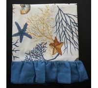 TOVAGLIA IN PURO COTONE COPRITAVOLO CORALLO BLU ROSSO MADE IN ITALY CORALLI