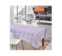 Tovaglia In Puro Cotone Fantasia Scozzese Lilla S.V.