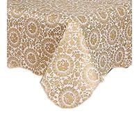 Tovaglia in PVC Fanjow®, flanella di plastica, impermeabile, a prova di olio, copertura di tavolo da pranzo, lavabile, Gilding Flower, 137cm*183cm