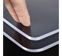 Tovaglia in PVC trasparente, 80 x 80 cm, spessore 2 mm, bordo smussato, resistente alle macchie e all'acqua, facile da pulire, tovaglia per la decorazione di casa ed esterni