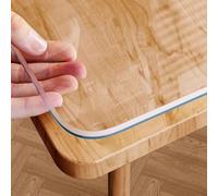 Tovaglia in PVC trasparente da 5 mm, impermeabile, resistente ai graffi e al calore, protezione per tavolo da pranzo (90 x 2)
