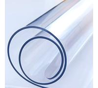 Tovaglia in PVC trasparente extra resistente, 3 mm, antiscivolo, a prova di perdite, protezione per tavolo da pranzo, tavolino da caffè, scrivania, ufficio, feste ed eventi (160 x 160 cm)
