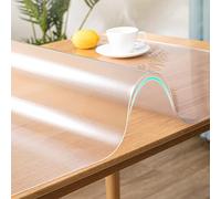 Tovaglia in PVC trasparente impermeabile, 155 x 200 cm, resistente, 1,5 mm, copertura trasparente per sala da pranzo, giardino, feste, matrimoni, decorazione per la casa, protezione per il tavolo su