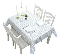 Tovaglia ispessita, set da 3 pezzi per tavoli da pranzo rettangolari con copertura impermeabile resistente all'olio, motivo a scacchi bianchi e neri (180 x 137 cm, 160 g)