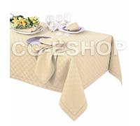 TOVAGLIA JACQUARD cotone DAMA quadretti 6 8 12 18 24 posti BEIGE