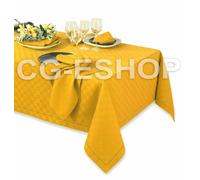 TOVAGLIA JACQUARD cotone DAMA quadretti 6 8 12 18 24 posti GIALLO OCRA