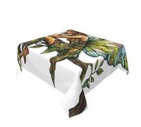 Tovaglia lavabile con fatina della foresta seduta sul ramo, tovaglia decorativa per cucina, 152,4 x 152,4 cm