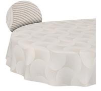 Tovaglia lavabile, effetto loto, facile da pulire, in cotone e poliestere, antimacchia, per esterni, colore grigio, ovale, 220 x 140 cm