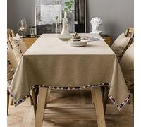 Tovaglia Lavabile Tavolo Rettangolare in Cotone e Lino Pesante Resistente Alla Polvere Con Nappe Tovaglia Per Cucina Sala da Pranzo e Case in Campagna Decorazione da Tavolo del caffè 5 100x160cm
