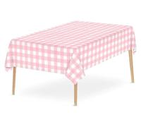 Tovaglia lavabile, Tovaglia impermeabile 2 pezzi monouso a scacchi rossi e neri, tovaglia da tavolo for picnic, feste, compleanni, matrimoni, scrivania(Pink)