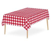 Tovaglia lavabile, Tovaglia impermeabile 2 pezzi monouso a scacchi rossi e neri, tovaglia da tavolo for picnic, feste, compleanni, matrimoni, scrivania(Red)