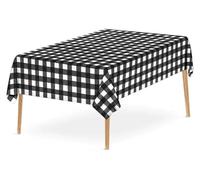 Tovaglia lavabile, Tovaglia impermeabile 2 pezzi monouso a scacchi rossi e neri, tovaglia da tavolo for picnic, feste, compleanni, matrimoni, scrivania(Black)
