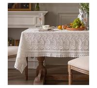 Tovaglia lavabile, Tovaglia impermeabile ricamata in pizzo bianco for la decorazione della tovaglia camera da letto del soggiorno festa nuziale(90x90cm)