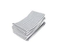 Tovaglia Lino Tovaglioli in lino e cotone a righe semplici, set da 12 tovagliette strofinacci (40 x 30 cm) for eventi uso domestico(Black)