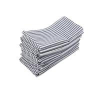 Tovaglia Lino Tovaglioli in lino e cotone a righe semplici, set da 12 tovagliette strofinacci (40 x 30 cm) for eventi uso domestico(Blue01)