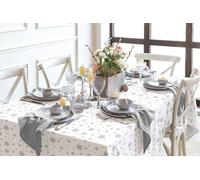 Tovaglia Natale Antimacchia Fiocco Stampa Glitter Colore Oro e Argento