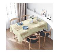 Tovaglia Natale Modern Dining Room Tablecloth With Flower Design For Home Decoration Beige And Gold Color Washable Polyester Material (160x240cm(140X160CM)