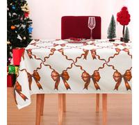 Tovaglia Natalizia 12 posti antimacchia fiocco Natale impermeabile no stiro 6908