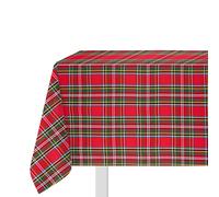 Tovaglia natalizia 140x180 cm tartan rosso multicolore