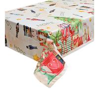 Tovaglia Natalizia 6 posti antimacchia Schiaccianoci decori e doni Natale 5652