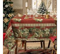 Tovaglia Natalizia antimacchia no stiro Copritavolo Natale 6 posti 140x180cm 6980