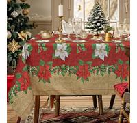 Tovaglia Natalizia antimacchia no stiro Copritavolo Natale 6 posti 140x180cm 6980