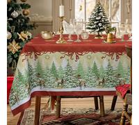 Tovaglia Natalizia antimacchia no stiro Copritavolo Natale 6 posti 140x180cm 6980