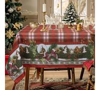 Tovaglia Natalizia antimacchia no stiro Copritavolo Natale 6 posti 140x180cm 6980